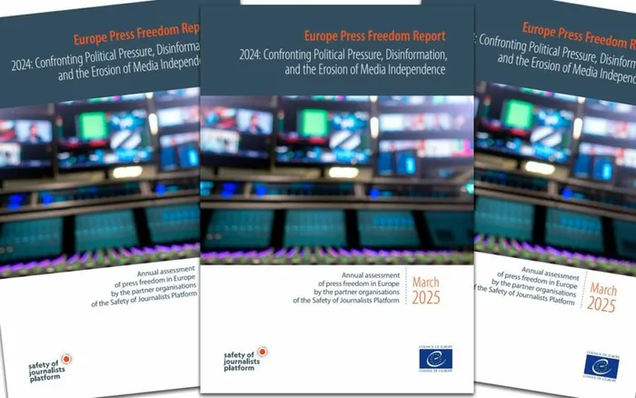 Covers of the 2025 Europe Press Freedom Report